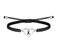 CHOORO Melanoma Cancer Awareness Gift Black Ribbon Adjustable Bracelet Skin Cancer Survivor Encouragement Gift (Melanoma br)