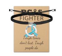CHOORO PCOS Gift Polycystic Ovary Syndrome Gift PCOS Fighter Teal Ribbon Bracelet PCOS Awareness Jewelry, 3.5, alloy