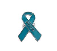CHOORO PCOS Gift Polycystic Ovary Syndrome Gifts Teal Awareness PCOS Ribbon Pin PCOS Awareness Jewelry (PCOS ribbon-bp)