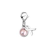 CHOORO Pink Ribbon Clip on Charm Breast Cancer Awareness Pin Pink Awareness Zipper Pull Breast Cancer Support Gift, Alloy