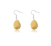 CHOORO Potato Dangle Earrings Vegetable Lovers Gifts Veggie Earrings Potato Charm Gifts, Stainless steel and alloy, No Gemstone