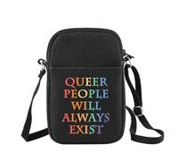 CHOORO Queer People Will Always Exist Crossbody Bag Queer Pride Queer Activist Gay Ally Gift LGBTQ Shouder Bag, Queer People B