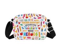 CHOORO Teacher Aide Gift Teacher Assistant Because Even Teachers Need Heroes Crossbody Bag Teacher Appreciation Gift, Teacher Assistant Hb