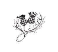 CHOORO TV Show Inspired Jewelry Double Scottish Thistle Brooch Pin Sassenach Scottish Outlander Gift Scottish Brooch (Outlander flower BP)