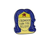 CHOORO Wonder Woman Brooch Pin Stronger Than You Believe Wonder Woman Jewelry Super Hero Jewelry Gift for Wife/Mom/Sister (Wonder Woman Bp)