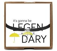 CHOORO Yellow Umbrella Charm Bracelet HIMYM Gift It's Gonna Be Legend Wait for It Dary Adjustable Bracelet, 2.15cm * 2cm, Metal, steel