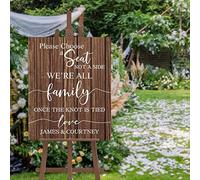 Choose A Seat, Not A Side Wedding Sign - Personalized - Two Families are Becoming One - Vertical Wooden Sign - Boho - Rustic Wedding Decor 16x20 inch