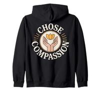 Choose Compassion Lotus Yoga-Inspired Mindfulness Apparel Zip Hoodie
