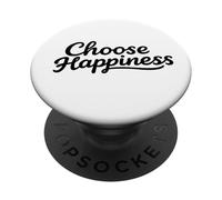 Choose Happy - Happiness Minimalist Retro Motivational Quote PopSockets Adhesive PopGrip