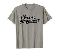 Choose Happy - Happiness Minimalist Retro Motivational Quote T-Shirt