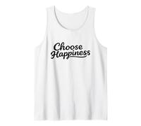Choose Happy - Happiness Minimalist Retro Motivational Quote Tank Top
