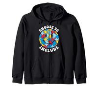 Choose Inclusion Equity Advocate Autism Awareness Support Zip Hoodie