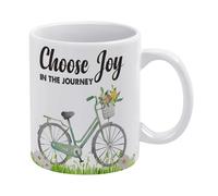 Choose Joy in The Journey Bicycle Mug Funny Coffee Mug,Man Cave Prints,The Best Gift for Colleagues, Parents, and Grandparents, 110z Men and Women