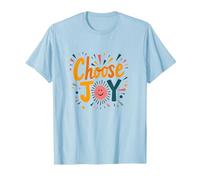 Choose Joy Inspirational Retro Print for Positivity Lovers T-Shirt, Men, Baby Blue, 3XL