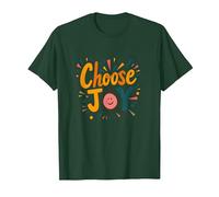Choose Joy Inspirational Retro Print for Positivity Lovers T-Shirt, Men, Dark Green, Small