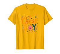 Choose Joy Inspirational Retro Print for Positivity Lovers T-Shirt, Men, Golden Yellow, 3X-Large