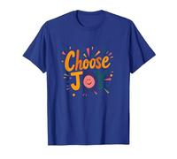 Choose Joy Inspirational Retro Print for Positivity Lovers T-Shirt, Men, Royal Blue, 3X-Large