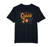 Choose Joy Inspirational Retro Print for Positivity Lovers T-Shirt, Men's Big and Tall, Black, 3X Tall