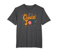 Choose Joy Inspirational Retro Print for Positivity Lovers T-Shirt, Men's Big and Tall, Dark Heather Grey, 3X Tall