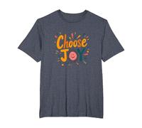 Choose Joy Inspirational Retro Print for Positivity Lovers T-Shirt, Men's Big and Tall, Heather Blue, 3X Tall