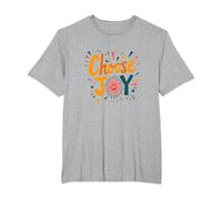 Choose Joy Inspirational Retro Print for Positivity Lovers T-Shirt, Men's Big and Tall, Heather Grey, 3X Tall