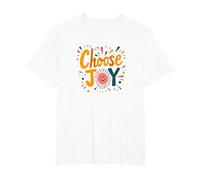Choose Joy Inspirational Retro Print for Positivity Lovers T-Shirt, Men's Big and Tall, White, 3X Tall