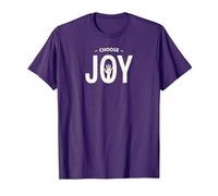 Choose Joy Inspirational Typography Uplifting T-Shirt, Men, Purple, 3XL