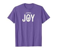 Choose Joy Inspirational Typography Uplifting T-Shirt, Men, Purple Heather, 3XL