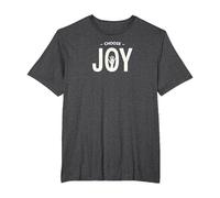 Choose Joy Inspirational Typography Uplifting T-Shirt, Men's Big and Tall, Dark Heather Grey, 3X Tall