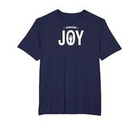 Choose Joy Inspirational Typography Uplifting T-Shirt, Men's Big and Tall, Navy, 3X Tall