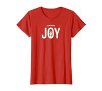 Choose Joy Inspirational Typography Uplifting T-Shirt, Women, Red, 3XL