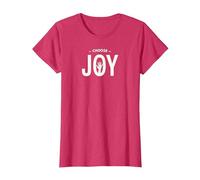 Choose Joy Inspirational Typography Uplifting T-Shirt, Women, Red Heather, 3XL