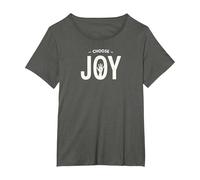 Choose Joy Inspirational Typography Uplifting T-Shirt, Women's Plus, Asphalt, 3X