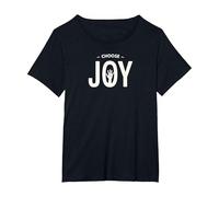 Choose Joy Inspirational Typography Uplifting T-Shirt, Women's Plus, Black, 3X