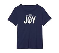 Choose Joy Inspirational Typography Uplifting T-Shirt, Women's Plus, Navy, 3X
