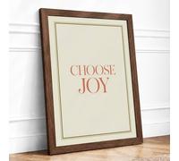 Choose Joy Minimalist Framed Wall Art Print A1 Walnut