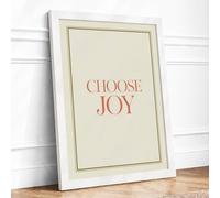 Choose Joy Minimalist Framed Wall Art Print A1 White