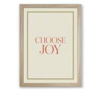 Choose Joy Minimalist Framed Wall Art Print A3 (42×29.7cm) Oak, Wall Decor for Living Room, Bedroom, Office & Home, Ready to Hang, Art Gift