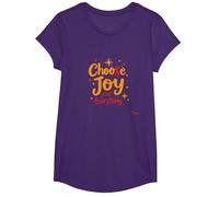 Choose Joy Over Everything Inspirational Positivity Quote T-Shirt, Girls, Purple, Medium