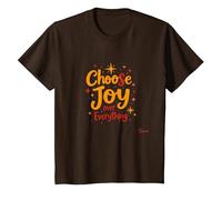 Choose Joy Over Everything Inspirational Positivity Quote T-Shirt, Kids, Brown, 3 Years