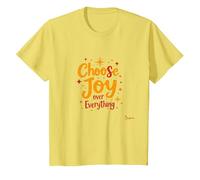 Choose Joy Over Everything Inspirational Positivity Quote T-Shirt, Kids, Lemon, 3 Years