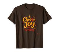 Choose Joy Over Everything Inspirational Positivity Quote T-Shirt, Men, Brown, 3XL
