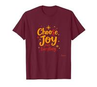 Choose Joy Over Everything Inspirational Positivity Quote T-Shirt, Men, Burgundy, 3XL