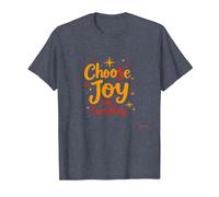 Choose Joy Over Everything Inspirational Positivity Quote T-Shirt, Men, Heather Blue, 3XL