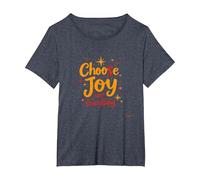 Choose Joy Over Everything Inspirational Positivity Quote T-Shirt, Women's Plus, Heather Blue, 1X