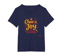 Choose Joy Over Everything Inspirational Positivity Quote T-Shirt, Women's Plus, Navy, 1X