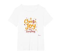 Choose Joy Over Everything Inspirational Positivity Quote T-Shirt, Women's Plus, White, 1X