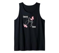 Choose Joy Today Butterfly Floral Quote Tank Top