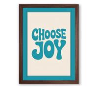 Choose Joy Typography Framed Wall Art Print A3 (42×29.7cm) Walnut, Wall Decor for Living Room, Bedroom, Office & Home, Ready to Hang, Art Gift