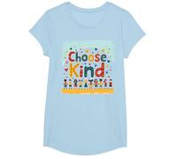 Choose Kind Kindness for Kids Inspirational Wall Art T-Shirt, Girls, Baby Blue, Medium